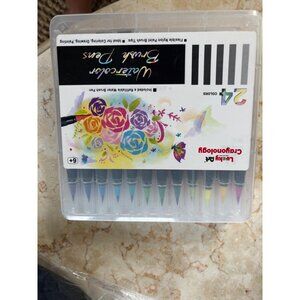 24-Color Watercolor Brush Pens Set With Flexible Tips For Painting & Lettering n